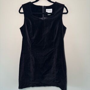 SOLD! 100% COTTON, Vintage Black Velvet Sleeveless Dress